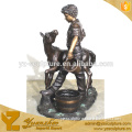 Bronze Boy And His Dog Water Fountain For Garden Decoration GBFN-C064